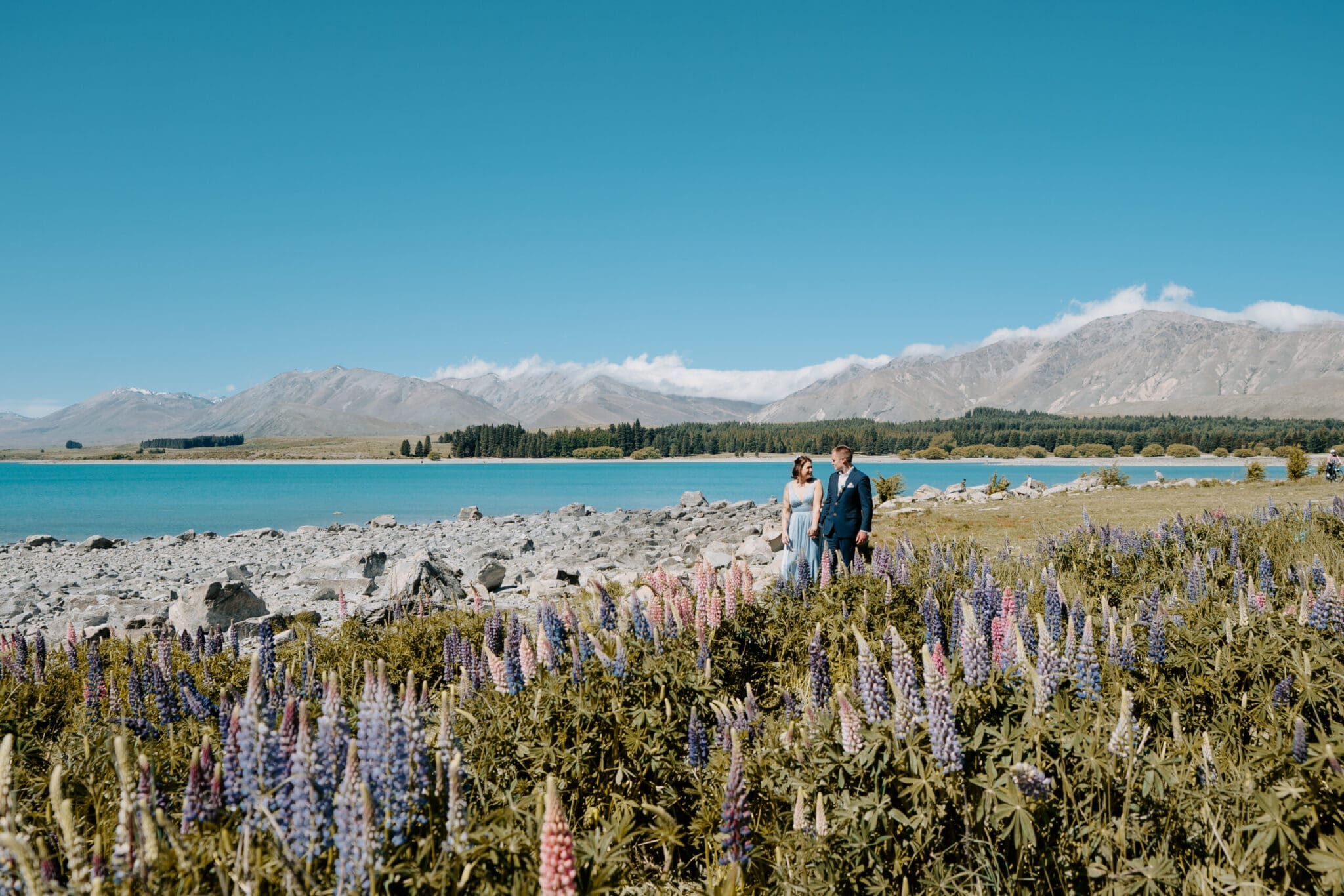 Turquoise water, golden tussock, and only the two of you.